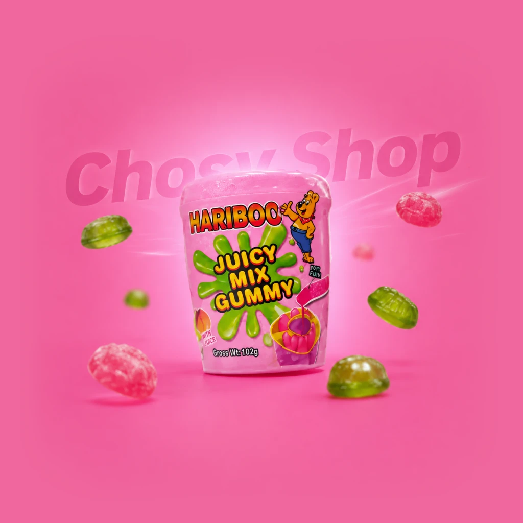پاستیل ترش هلو هاریبو مدل Peach Juicy Mix 102 گرمی