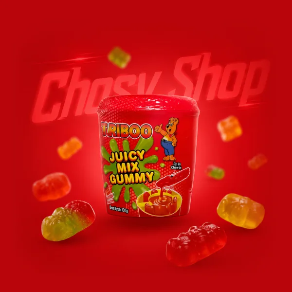 پاستیل ترش توت فرنگی هاریبو مدل Strawberry Juicy Mix 102 گرمی