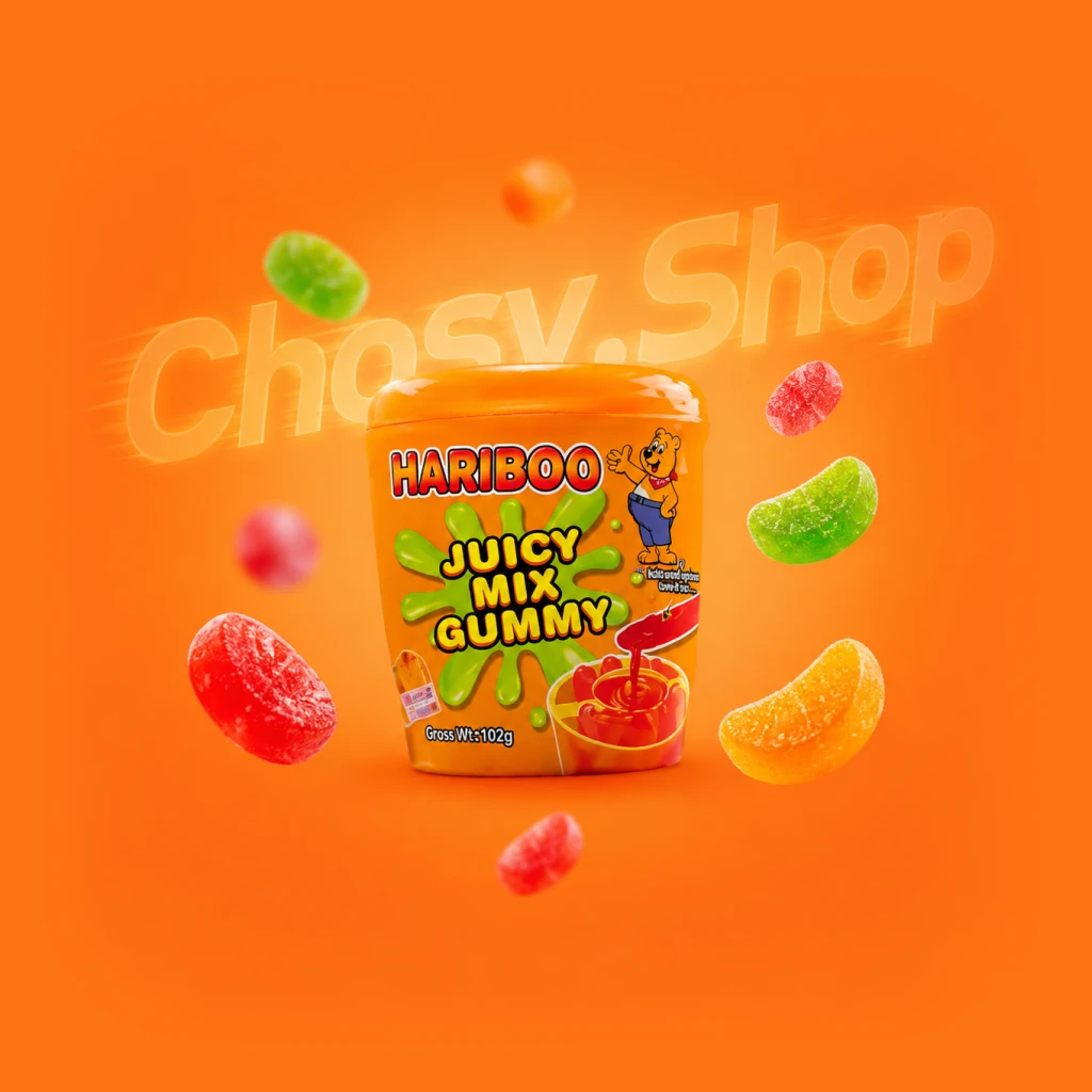 پاستیل ترش پرتقال هاریبو مدل Orange Juicy Mix 102 گرمی