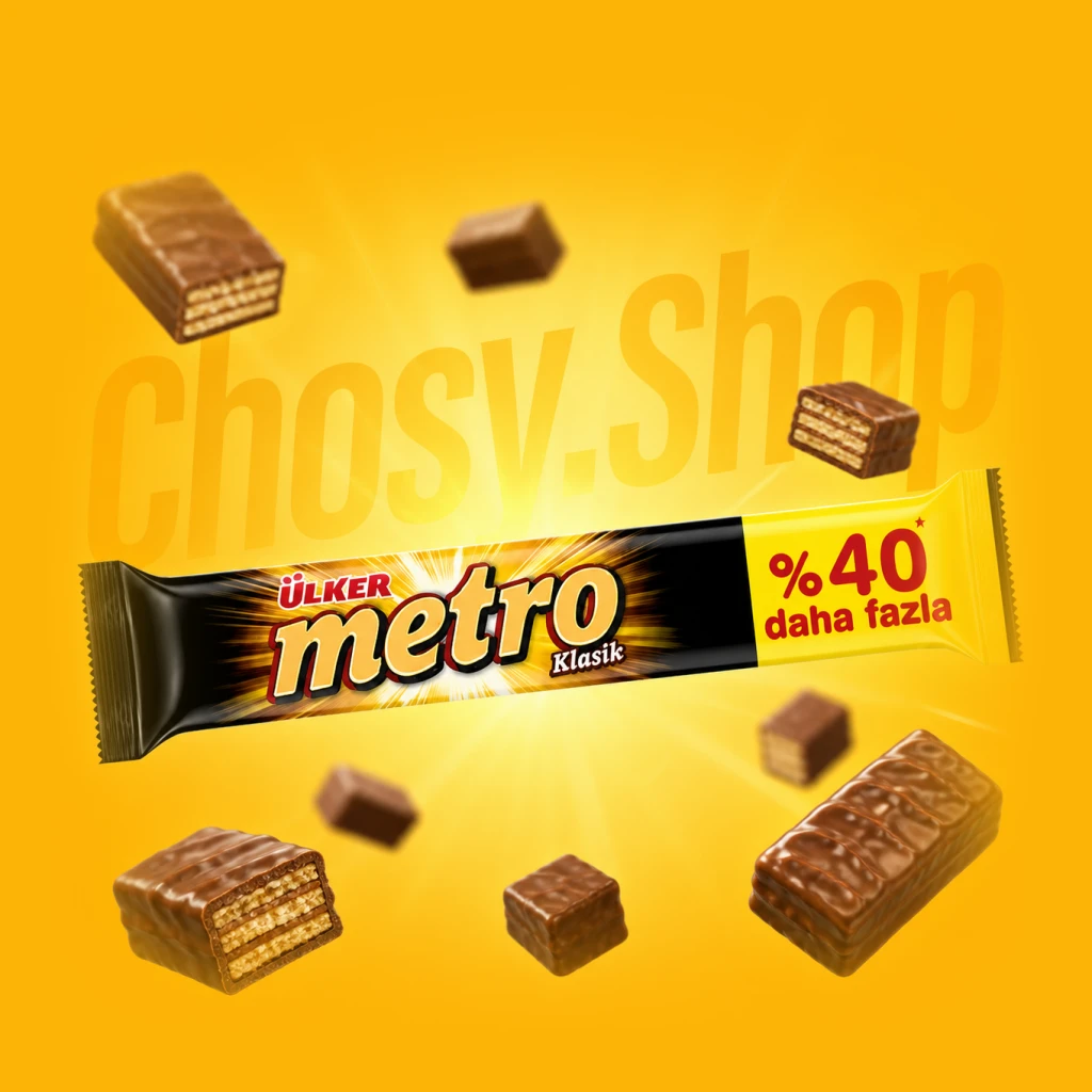 شکلات مترو دوبل اولکر با مغز بادام و کارامل و روکش کاکائو 40 درصد 50.4 گرم