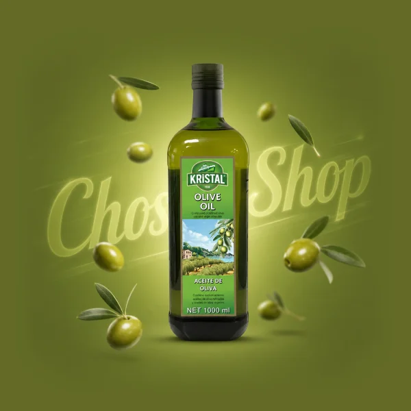 روغن زیتون بدون بو کریستال ۱ لیتری
