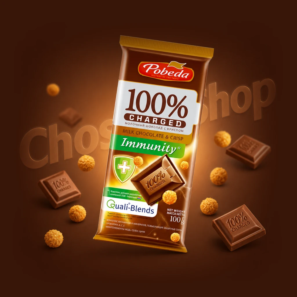 شکلات تخته ای شیر شکلاتی با مغز کریسپی پوبدا 100 گرمی